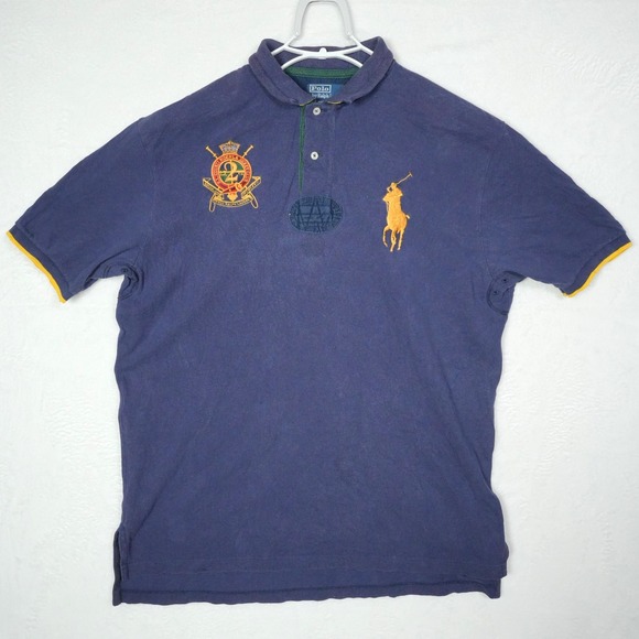 VTG Polo Ralph Lauren Men's XL Big Pony RL County Riders & Jockey Club Crest Art - Picture 1 of 10